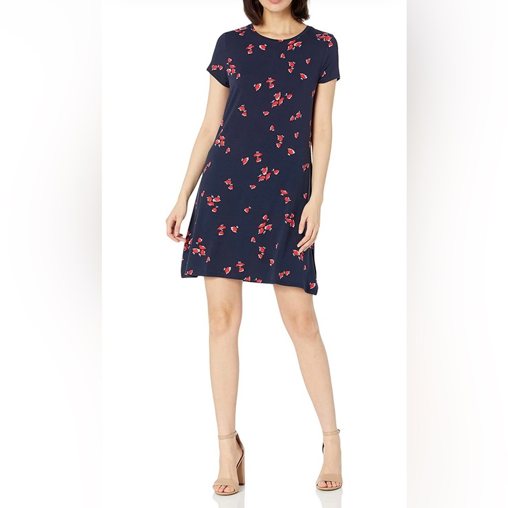 Amazon Essentials Women's Short-Sleeve Scoop Neck Swing Dress Size XS